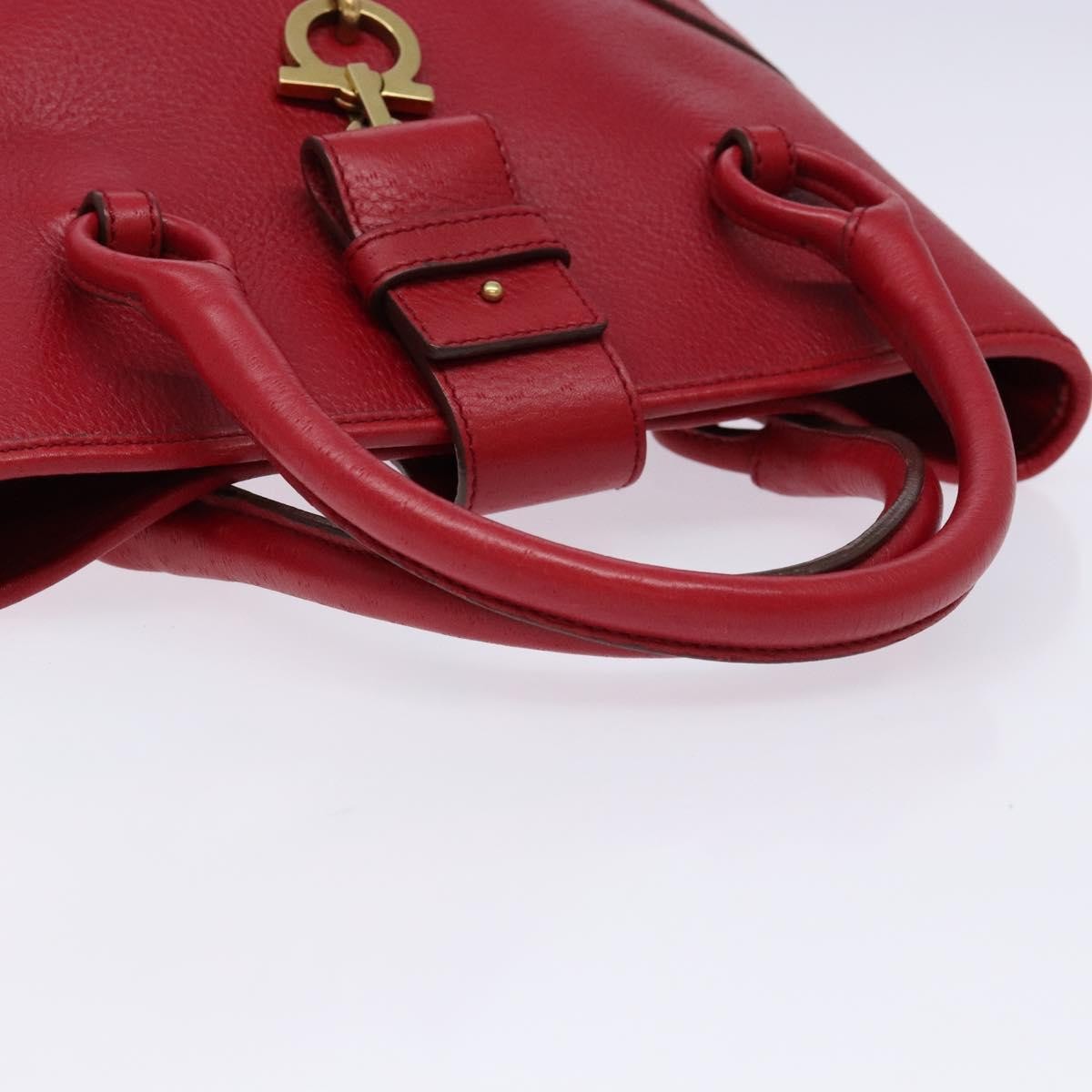 Salvatore Ferragamo Gancini handbag Leather, RED, LEATHER, Handbag