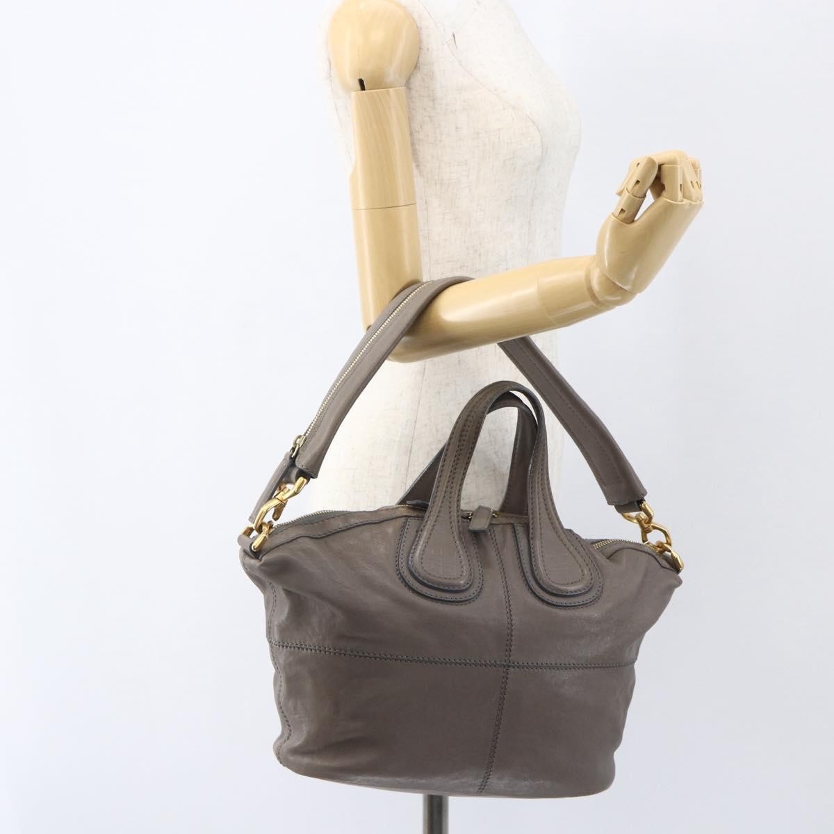 Givenchy Nightingale Satchel Leather, GRAY, LEATHER, Handbag