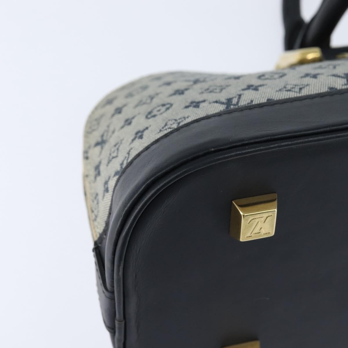 Louis Vuitton Alma Handbag Mini Lin, BLUE, CANVAS, Handbag