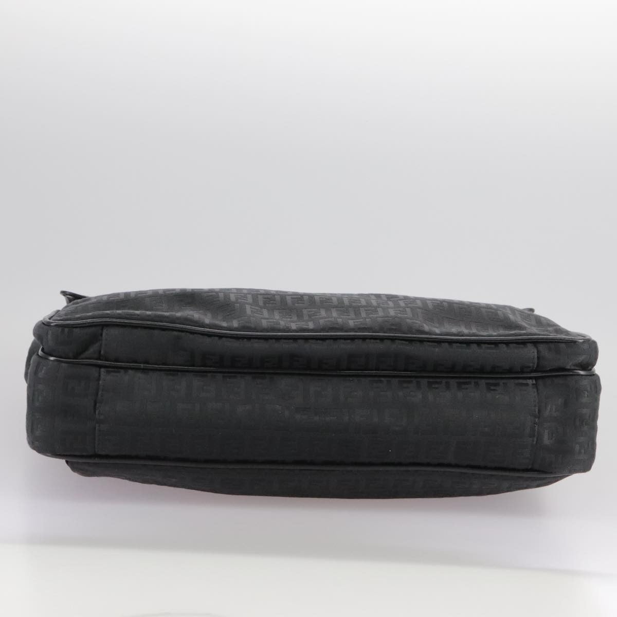 Fendi Convertible Pushlock Flap Satchel Zucca Canvas and Leather, BLACK, CANVAS, Briefcase