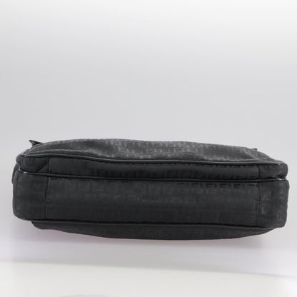 Fendi Convertible Pushlock Flap Satchel Zucca Canvas and Leather, BLACK, CANVAS, Briefcase