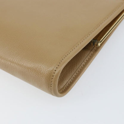 Christian Dior Logo Pouch Leather, BEIGE, LEATHER, Clutche & pouche