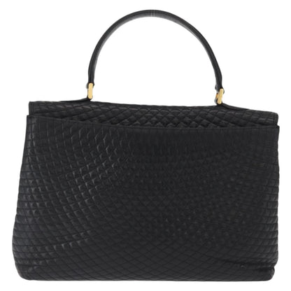Bally Vintage Handbag Quilted Leather, BLACK, LEATHER, Handbag