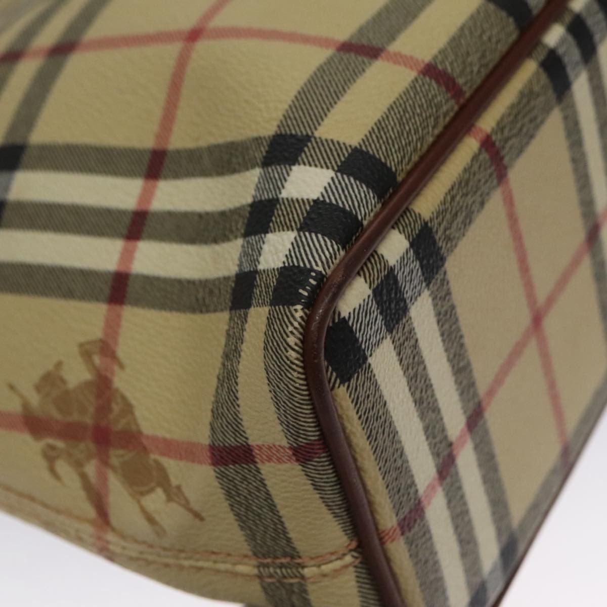 Burberry Top Handle Tote Haymarket Coated Canvas, BEIGE, CANVAS, Tote bag