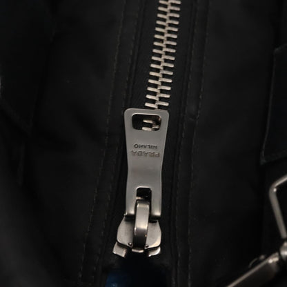 Prada Convertible Double Tote Tessuto, BLACK, NYLON, Handbag