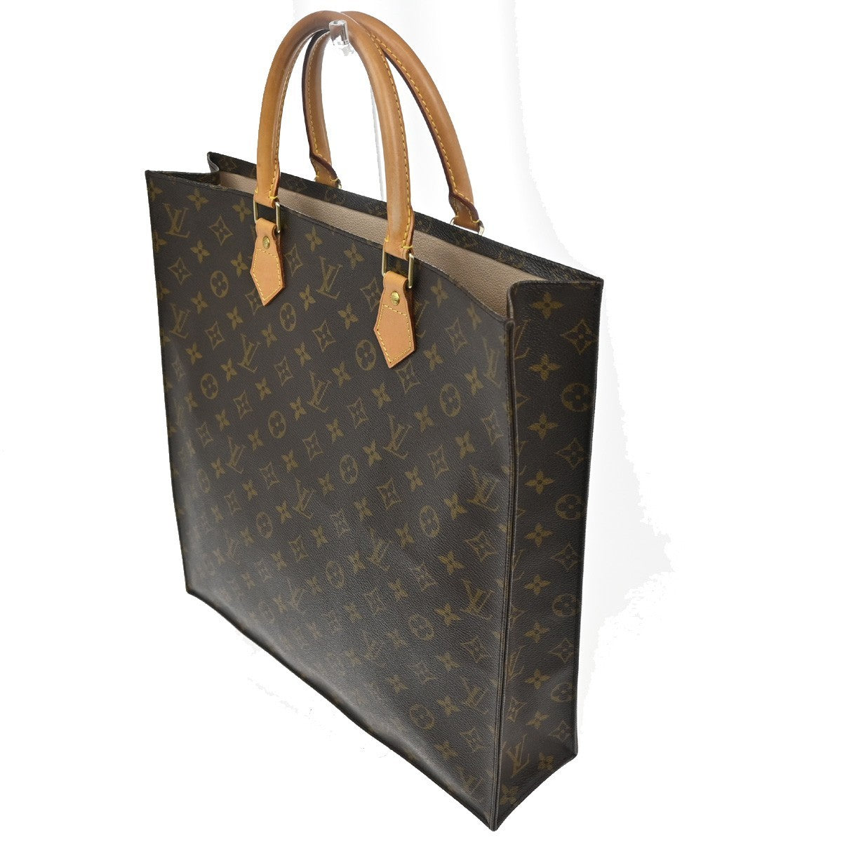 Louis Vuitton Sac Plat Bag Monogram Canvas, BROWN, CANVAS, Tote bag
