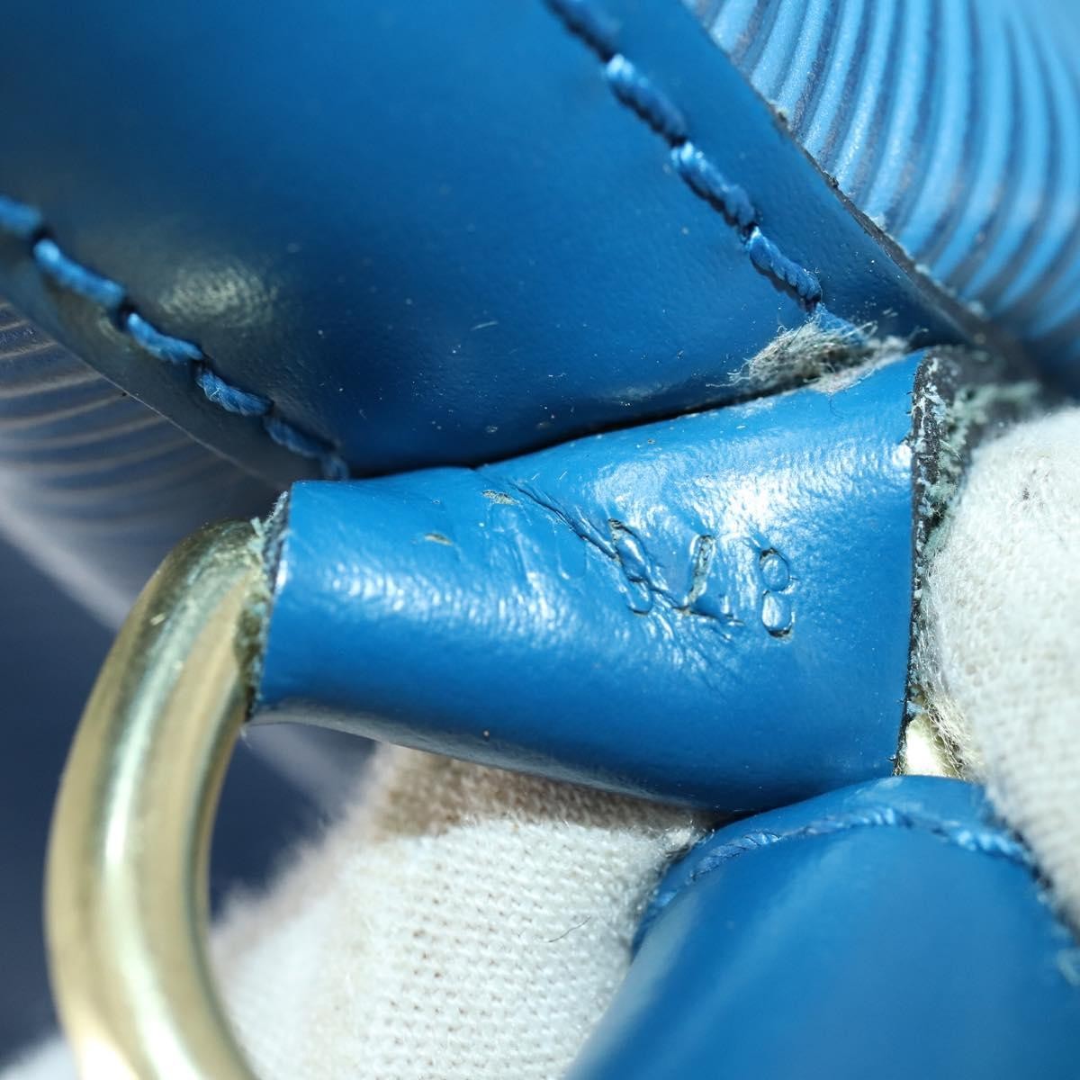 Louis Vuitton Petit Noe Handbag Epi Leather, BLUE, LEATHER, Shoulder bag