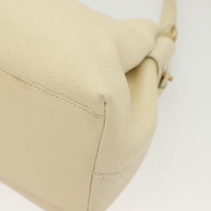 Salvatore Ferragamo Gancini Shoulder Bag Leather, WHITE, LEATHER, Shoulder bag