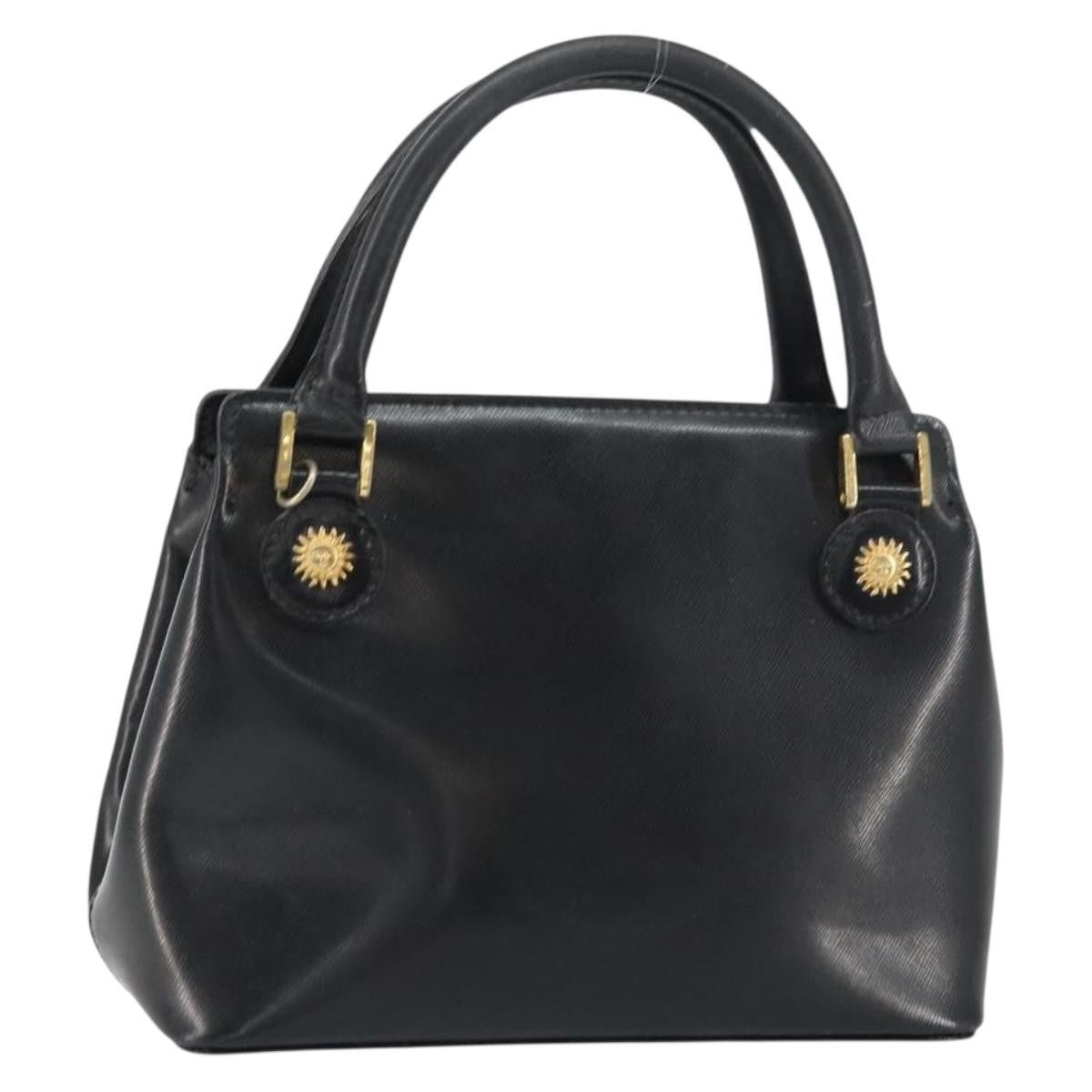 Versace Vintage Handbag Leather, BLACK, LEATHER, Handbag