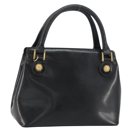 Versace Vintage Handbag Leather, BLACK, LEATHER, Handbag