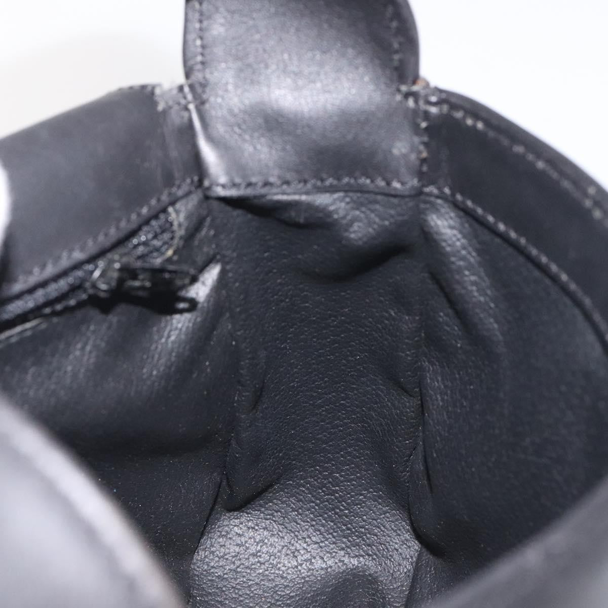 Celine Vintage Circle Logo Crossbody Bag Leather, BLACK, LEATHER, Shoulder bag