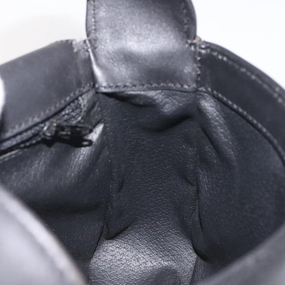 Celine Vintage Circle Logo Crossbody Bag Leather, BLACK, LEATHER, Shoulder bag