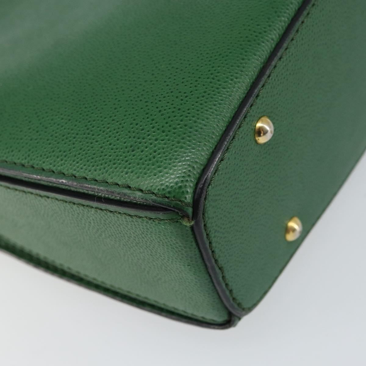 Celine Vintage Shoulder Bag Leather, GREEN, LEATHER, Shoulder bag