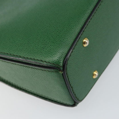Celine Vintage Shoulder Bag Leather, GREEN, LEATHER, Shoulder bag