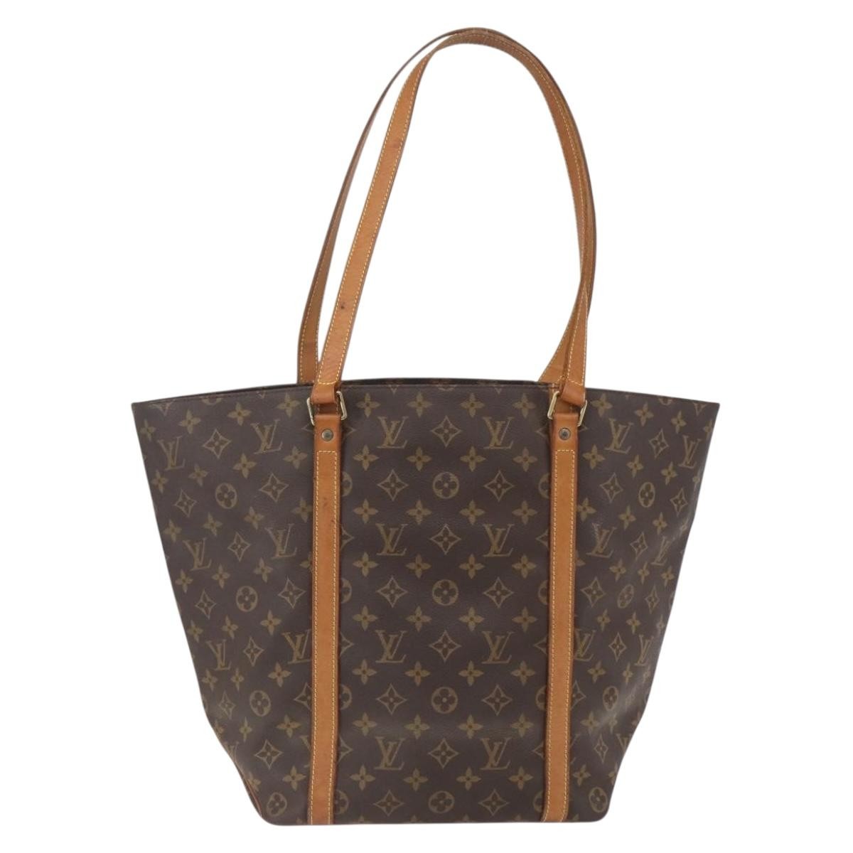Louis Vuitton Shopping Sac Handbag Monogram Canvas, BROWN, CANVAS, Tote bag