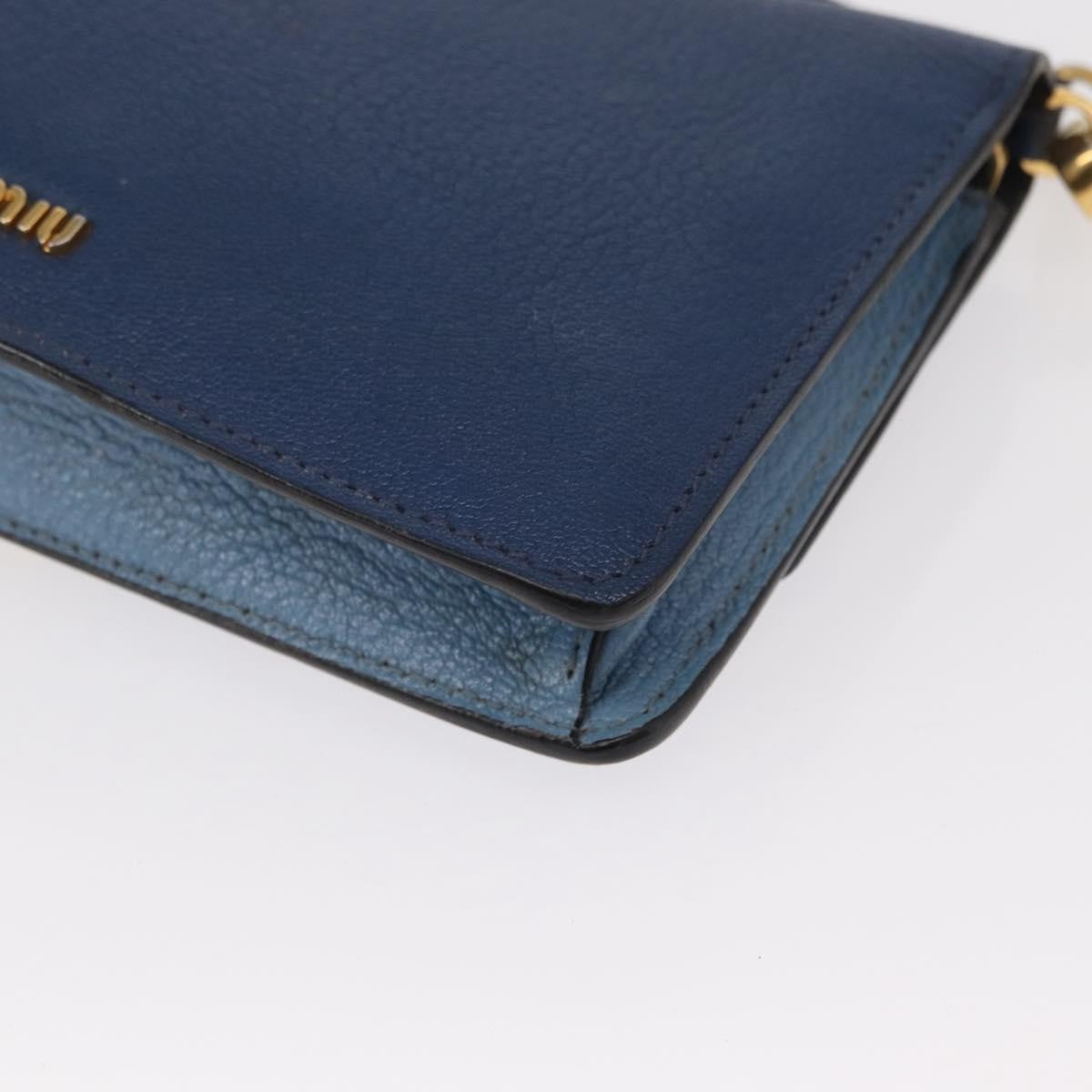 Miu Miu Shoulder Bag Leather, BLUE, LEATHER, Shoulder bag
