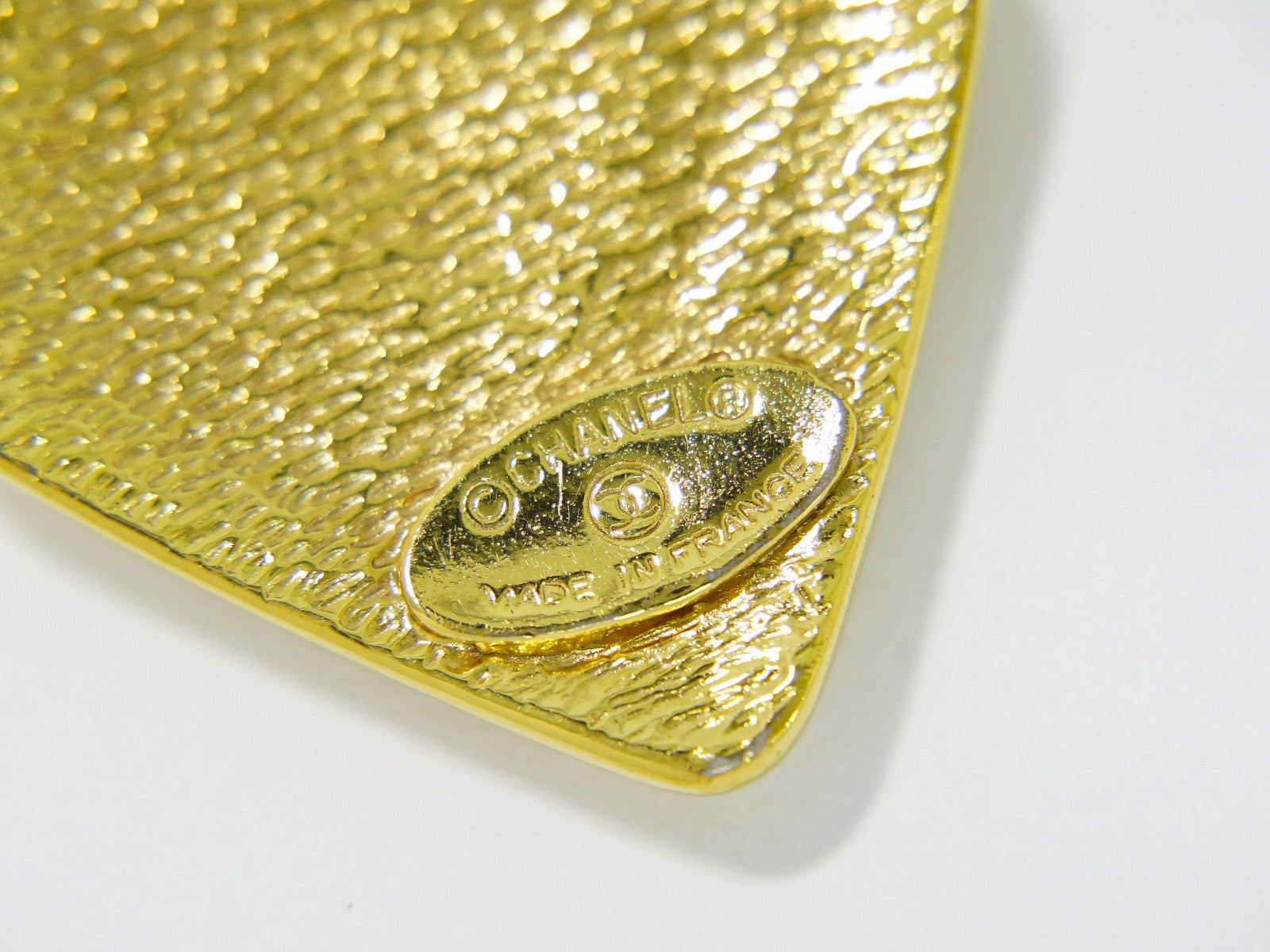 Chanel Vintage CC Pendent Necklace Plated Metal, GOLD, GOLD_PLATED, Necklace