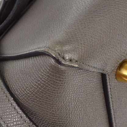 Celine Belt Bag Textured Leather, GRAY, LEATHER, Handbag