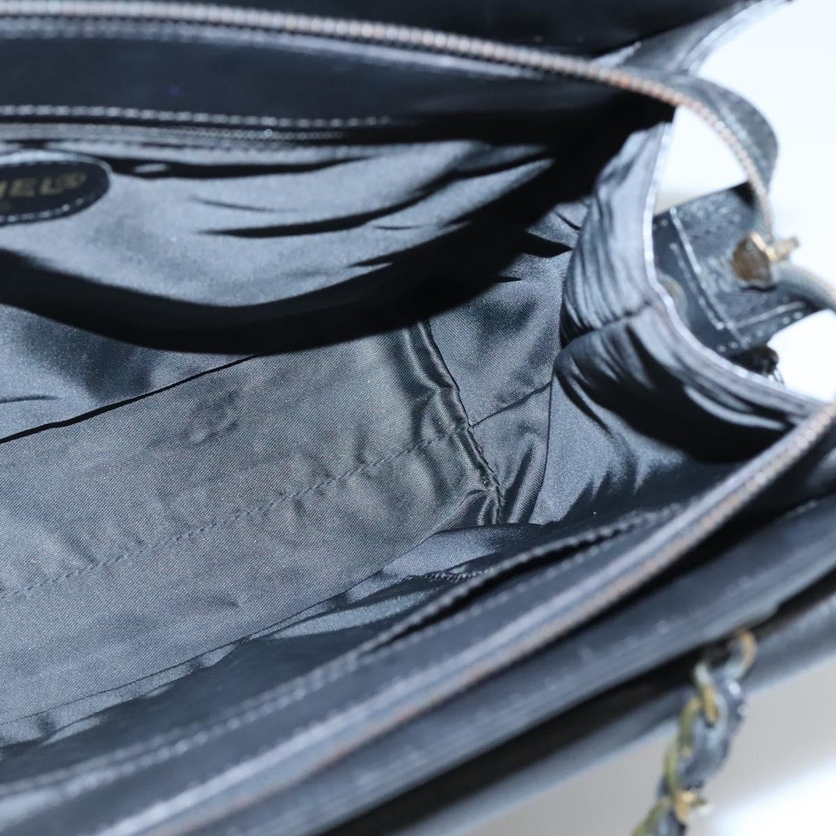 Chanel Vintage CC Front Pocket Tote Quilted Leather, BLACK, LEATHER, Tote bag