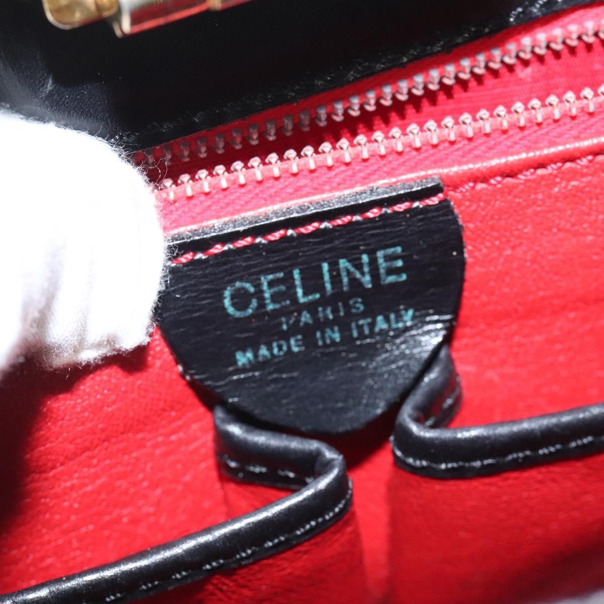 Celine Shoulder Bag Leather, BLACK, LEATHER, Shoulder bag
