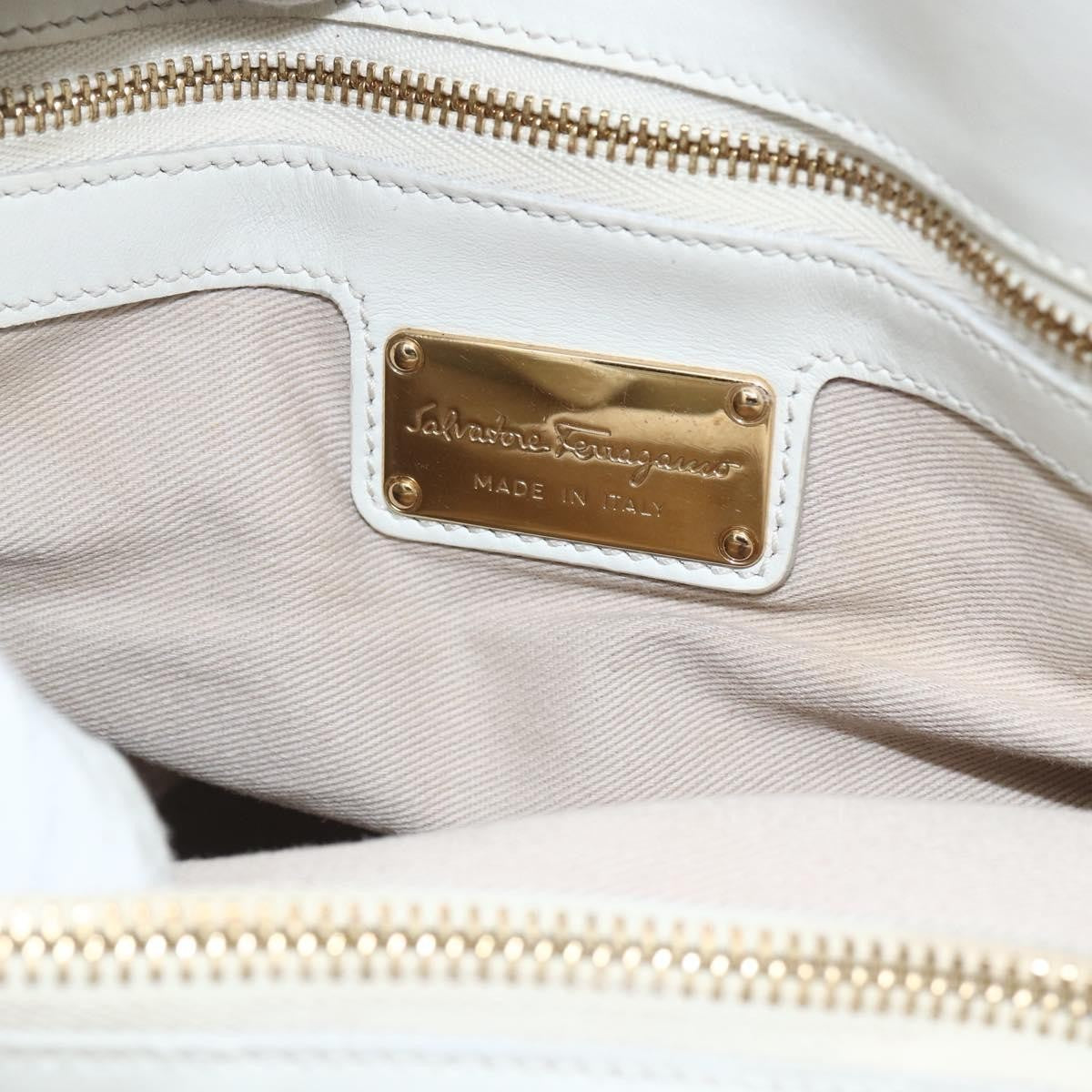 Salvatore Ferragamo Vintage Tote bag Leather, WHITE, LEATHER, Tote bag