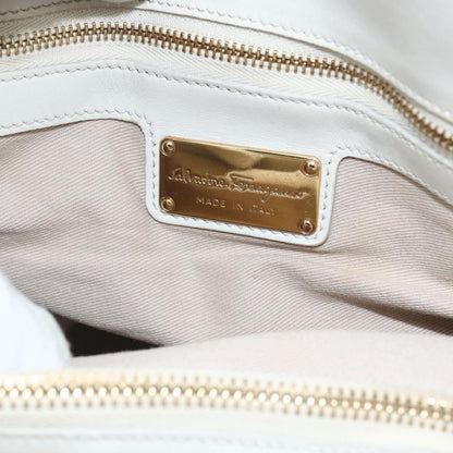 Salvatore Ferragamo Vintage Tote bag Leather, WHITE, LEATHER, Tote bag