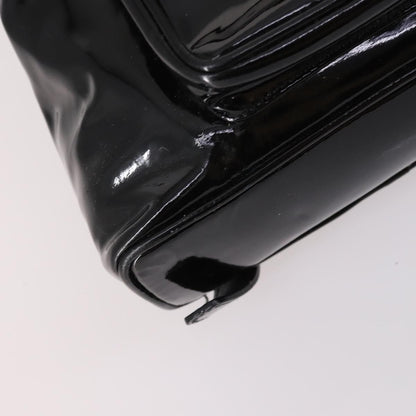 Gucci Vintage Bamboo Backpack Patent, BLACK, PATENT_LEATHER, Backpack