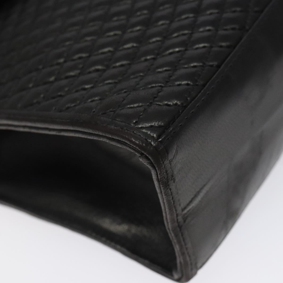 Bally Vintage Handbag Quilted Leather, BLACK, LEATHER, Handbag