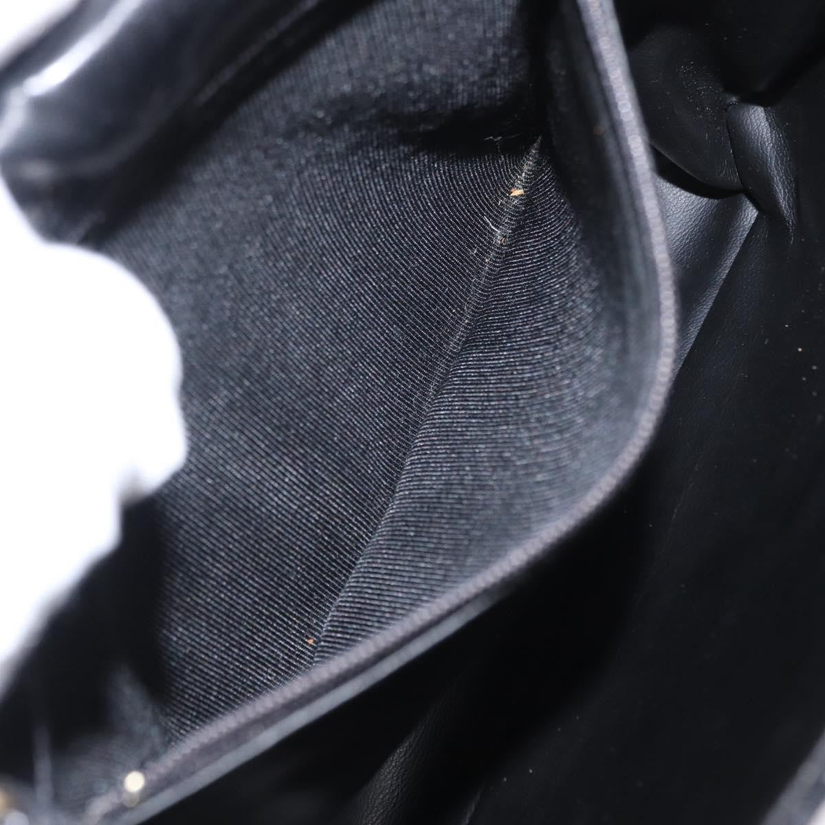 Bally Vintage Chain Shoulder Bag Quilted Leather, BLACK, LEATHER, Shoulder bag