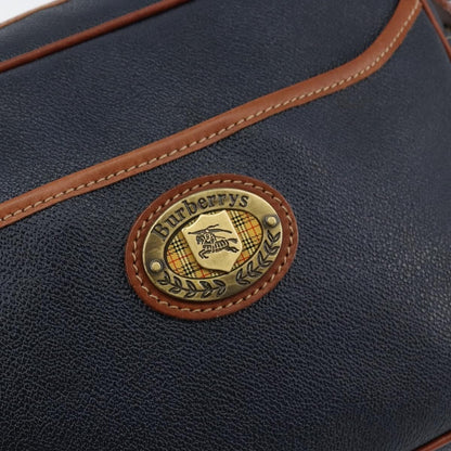 Burberry Vintage Shoulder Bag Leather, NAVY, LEATHER, Shoulder bag