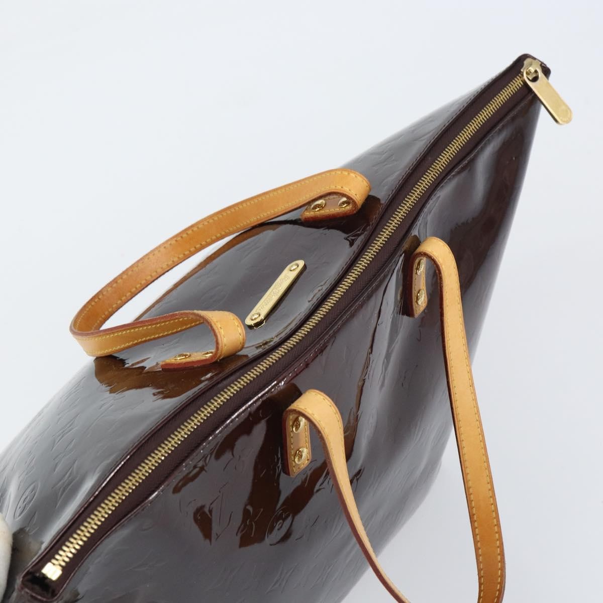 Louis Vuitton Bellevue Handbag Monogram Vernis, BROWN, PATENT_LEATHER, Tote bag