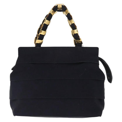 Salvatore Ferragamo Vala Handbag Canvas, NAVY, CANVAS, Handbag