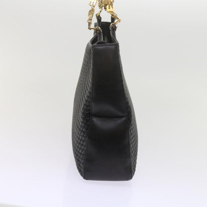 Bally Vintage Chain Shoulder Bag Quilted Leather, BLACK, LEATHER, Tote bag