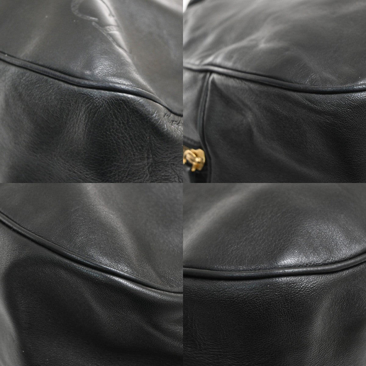 Christian Dior Vintage CD Handbag Leather, BLACK, LEATHER, Handbag