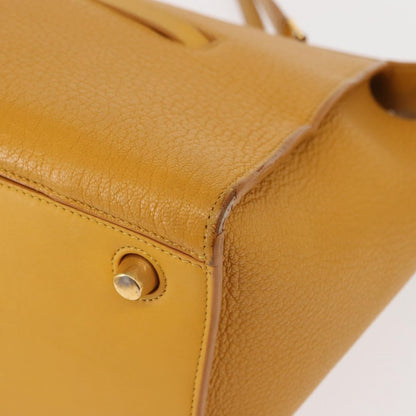 Celine Ring Bag Leather, YELLOW, LEATHER, Tote bag