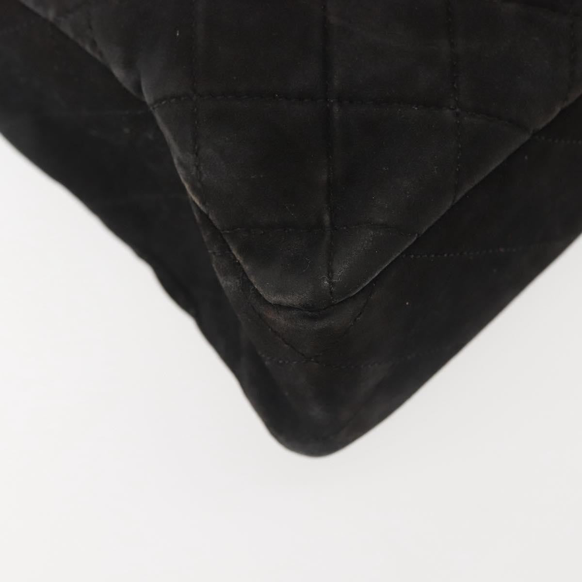 Chanel Vintage Clutch Pleated Leather, BLACK, SUEDE, Clutche & pouche