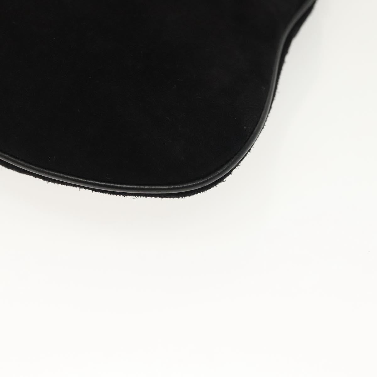 Salvatore Ferragamo Gancini Chain Shoulder bag Suede, BLACK, SUEDE, Shoulder bag