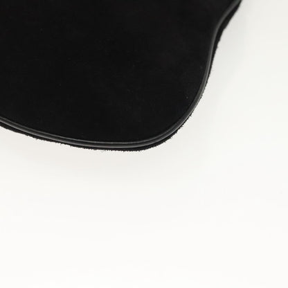 Salvatore Ferragamo Gancini Chain Shoulder bag Suede, BLACK, SUEDE, Shoulder bag