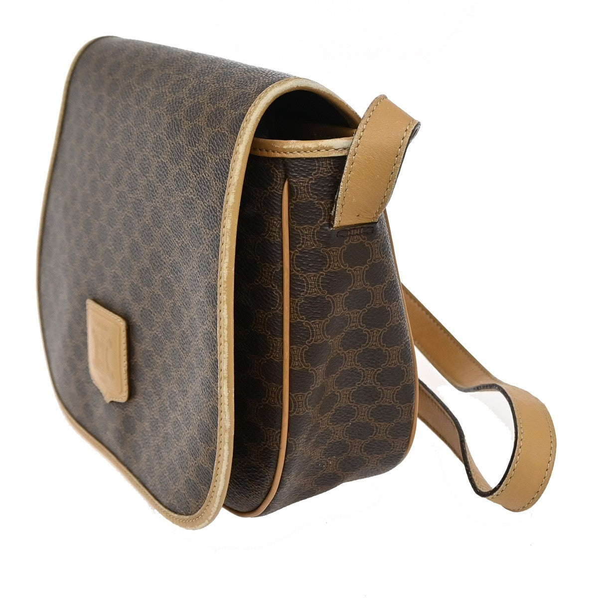 Celine Macadam Shoulder Bag PVC Leather, BROWN, PVC, Shoulder bag