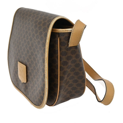 Celine Macadam Shoulder Bag PVC Leather, BROWN, PVC, Shoulder bag