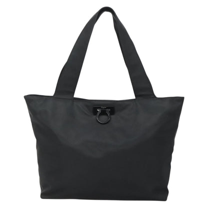 Salvatore Ferragamo Gancini Tote Nylon, BLACK, NYLON, Tote bag