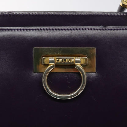 Celine Gancini Handbag Leather, PURPLE, LEATHER, Handbag