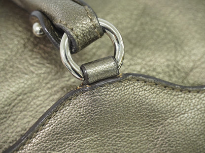 Salvatore Ferragamo Gancini Buckle Shoulder Bag Leather, GOLD, LEATHER, Shoulder bag