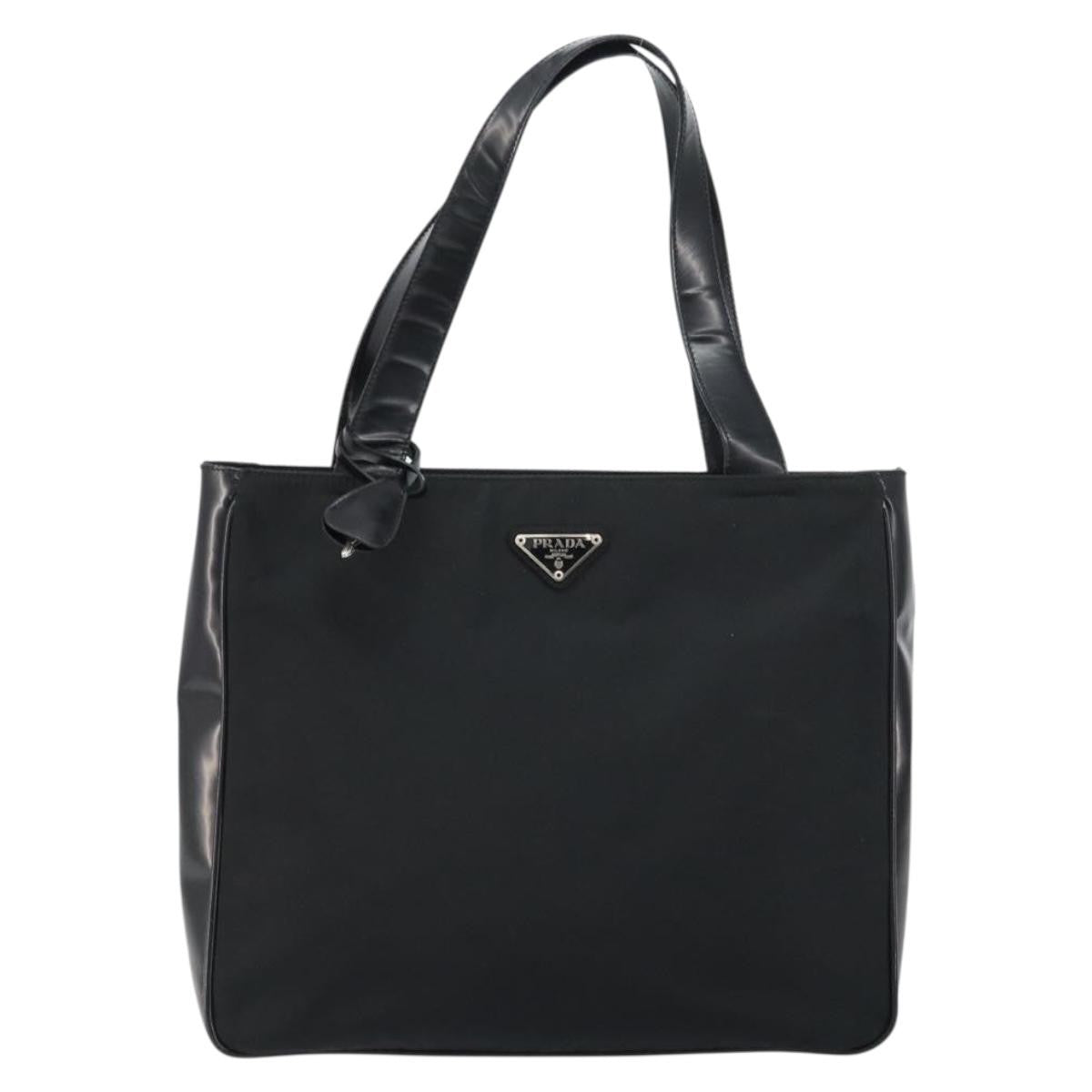 Prada Vintage Tote Nylon, BLACK, NYLON, Tote bag