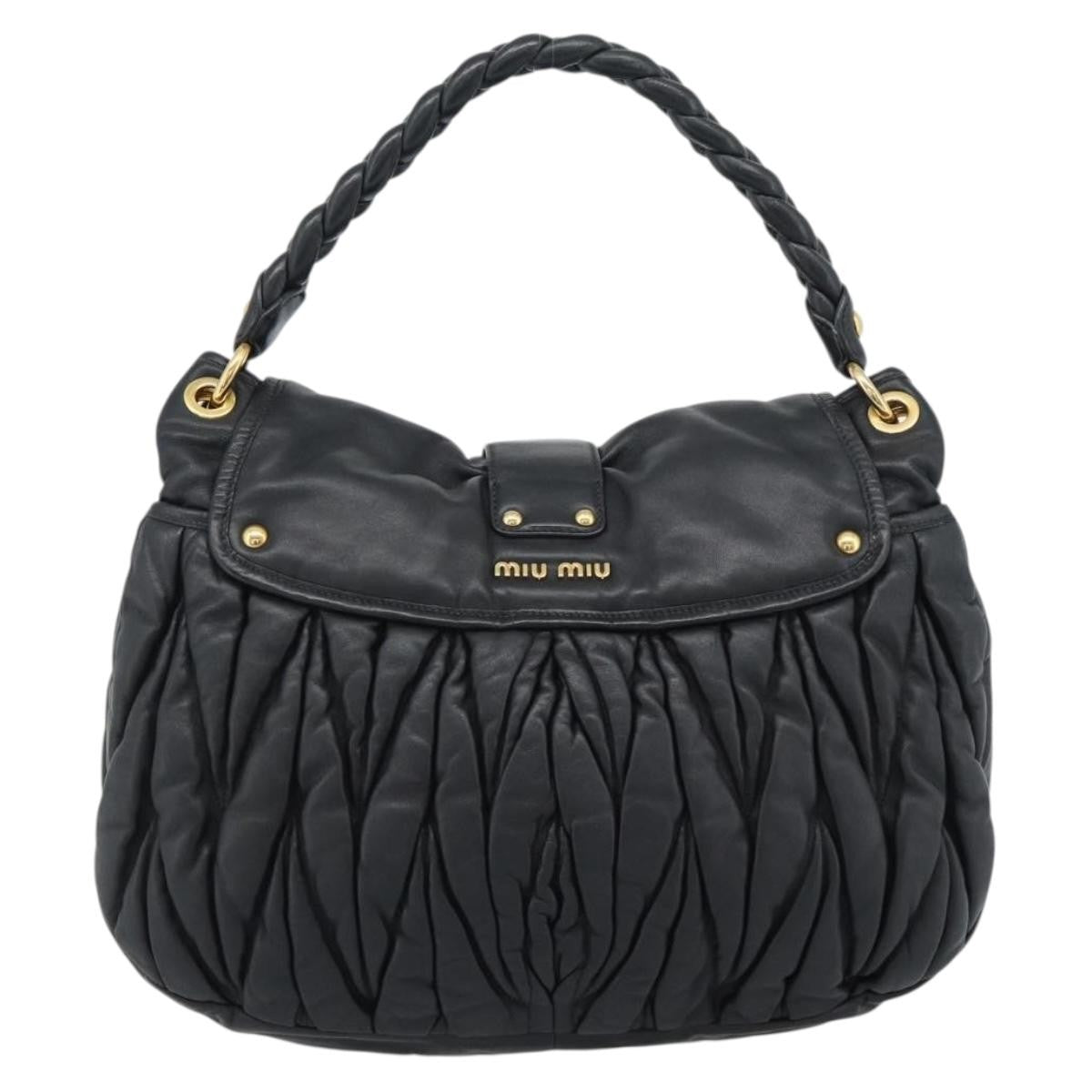 Miu Miu Coffer Convertible Satchel Leather, Black, Leather, Shoulder Bag
