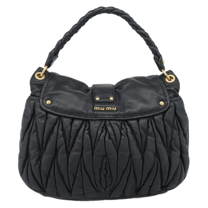 Miu Miu Coffer Convertible Satchel Leather, Black, Leather, Shoulder Bag