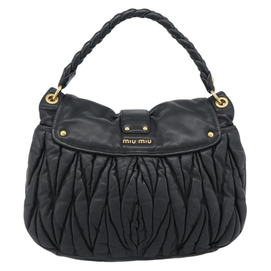 Miu Miu Coffer Convertible Satchel Leather, Black, Leather, Shoulder Bag