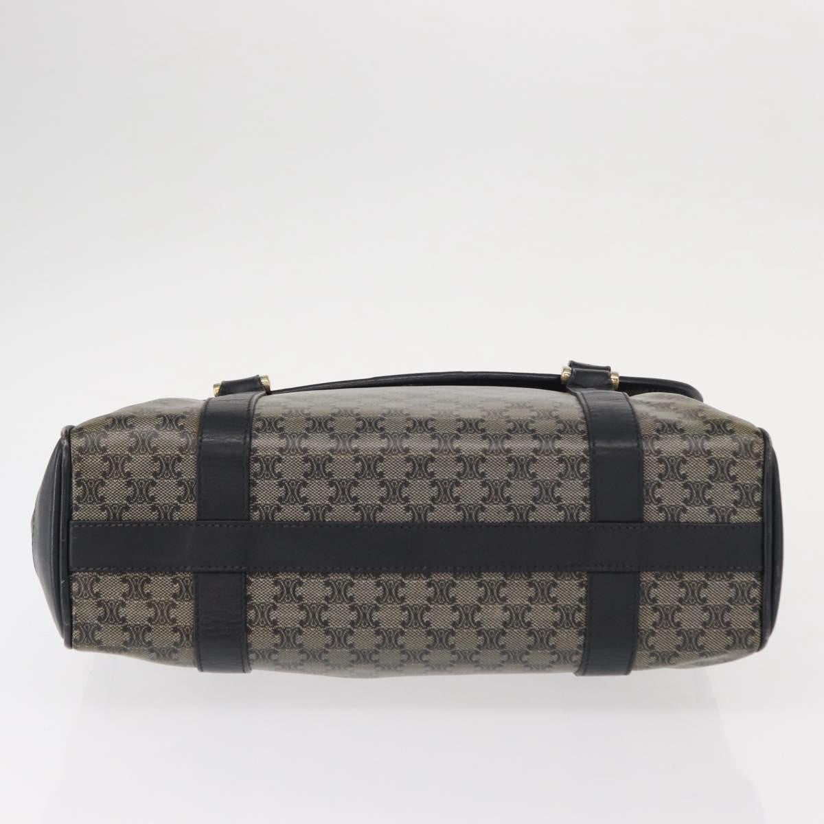 Celine Vintage Macadam Shoulder Bag Canvas and Leather, BLACK, CANVAS, Shoulder bag