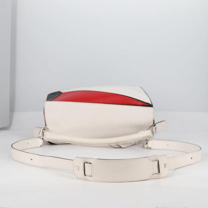 Loewe Puzzle Bag Leather, WHITE, LEATHER, Handbag