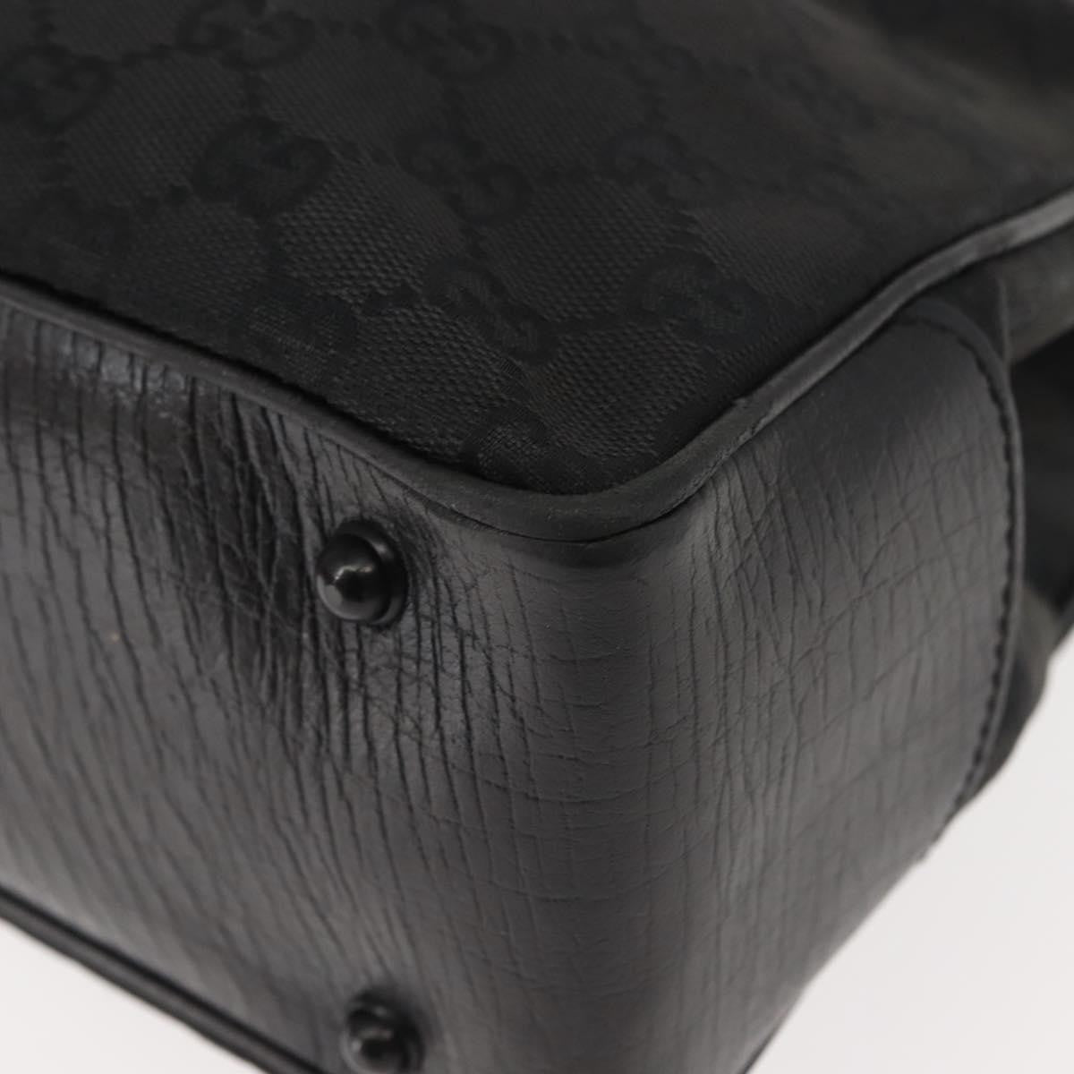 Gucci Vintage Bamboo Handle Bag Canvas, BLACK, CANVAS, Tote bag